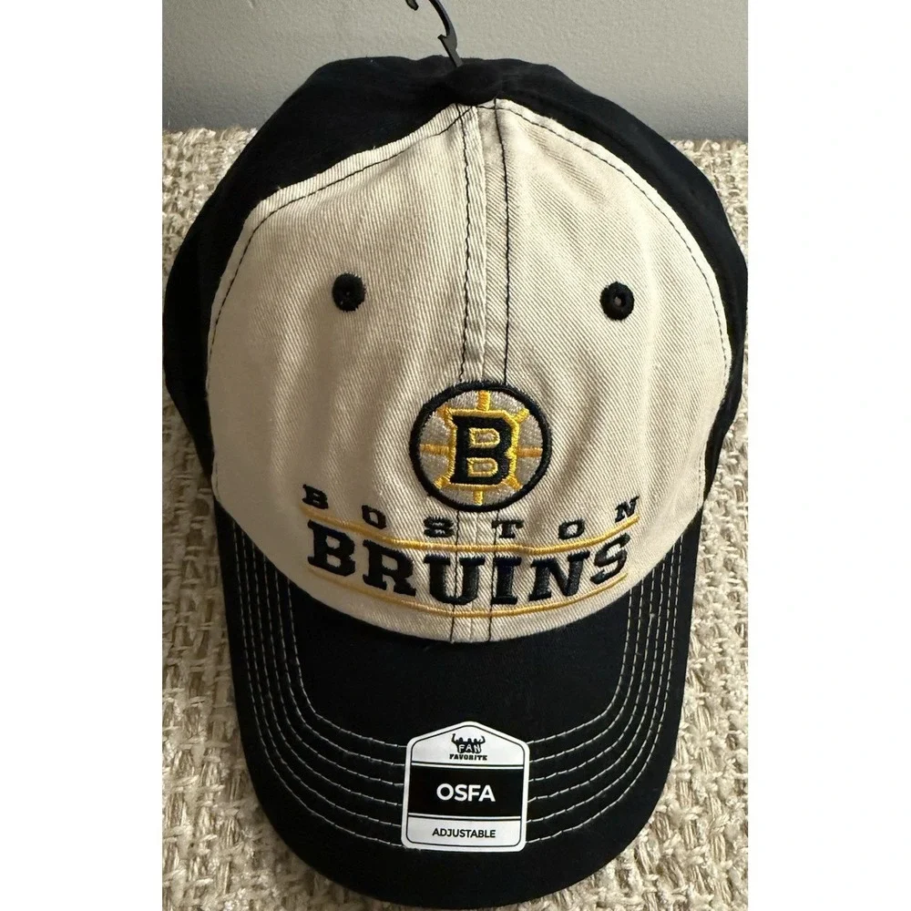 Fan Favorite Boston Bruins NHL Adjustable One Size Cap Hat Black/White
